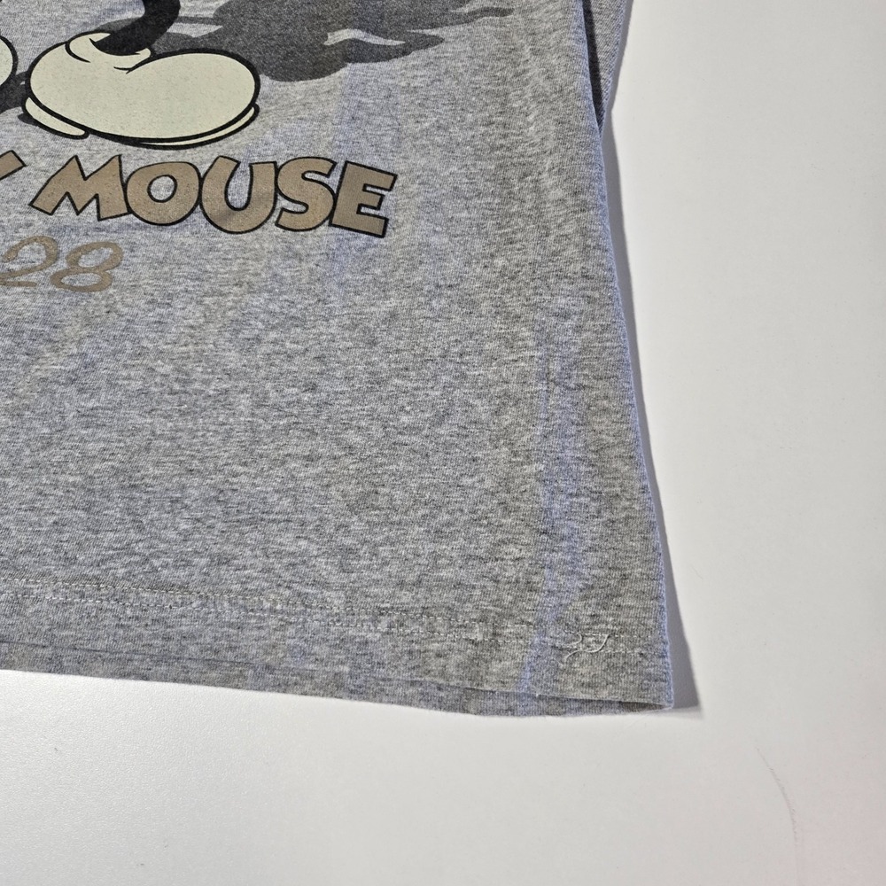 Disney Shirt Mens Medium Mickey Mouse Gray Double‎ Sided Short Sleeve Retro - Picture 4 of 9